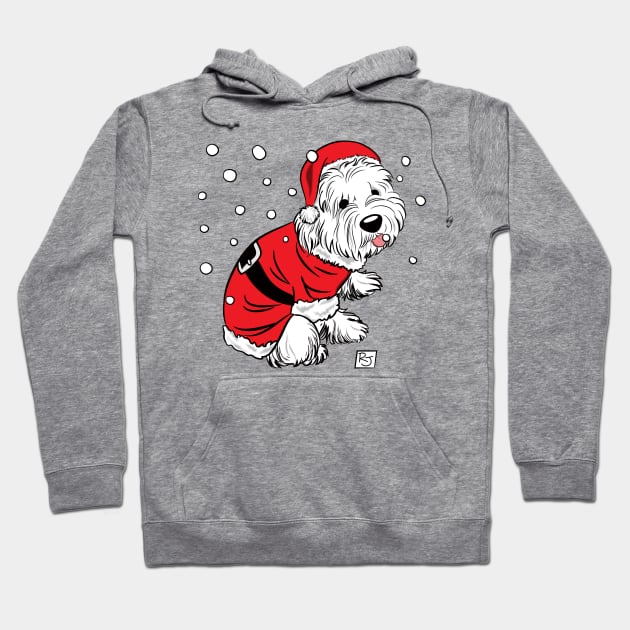 Santa's Little Helper Schnauzer Hoodie by Roy J Designs